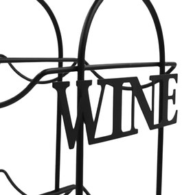 Suport Sticle Vin, din Metal Negru – 6 Sticle | Excellent Houseware