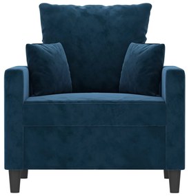 Canapea de o persoana, Albastru, 60 cm, catifea Albastru, 78 x 77 x 80 cm