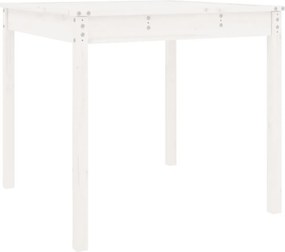 vidaXL Măsuță de grădină, alb, 82,5x82,5x76 cm, lemn masiv de pin