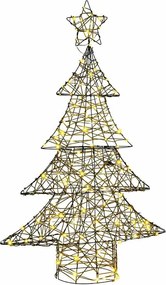 vidaXL Brad de Crăciun cu 120 LED Alb cald 150 cm Ratan