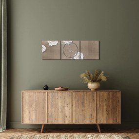 Tablou - Draperie cu flori (cu ceas) (90x30 cm)