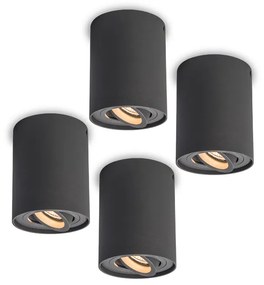 Set de 4 spoturi rotative și orientabile gri închis - Rondoo up