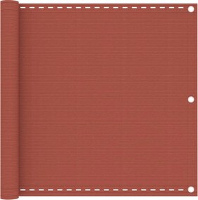 vidaXL Paravan de balcon, cărămiziu, 90x400 cm, HDPE