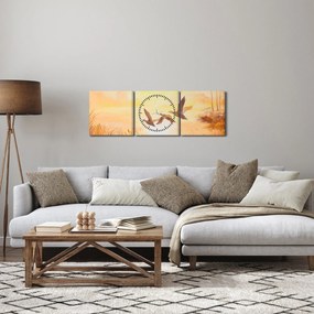 Tablou - Macarale la apus de soare (cu ceas) (90x30 cm)
