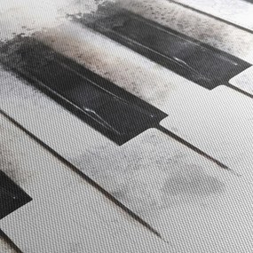 Tablou - Pian, acuarelă (cu ceas) (90x30 cm)