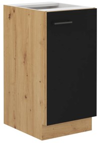Dulap inferior de bucătărie Miraluna (Stejar artisan + Negru mat). 1062351