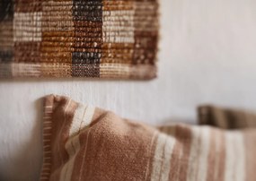 Față de pernă din bumbac și iută în dungi, 50×50 cm, „Stripe Dusty Rose"