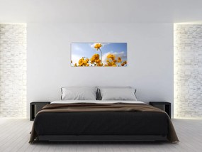 Tablou - Câmp cu flori galben deschis (120x50 cm)
