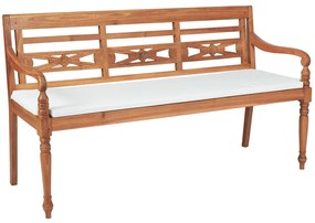 vidaXL Bancă Batavia cu perne, 150 cm, lemn de tec