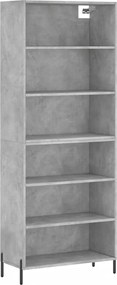 vidaXL Dulap înalt, gri beton, 69,5x32,5x180 cm, lemn compozit