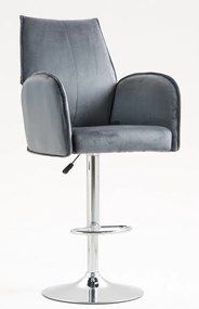 HR280W Scaun Grafit din Catifea cu Bază Cromata