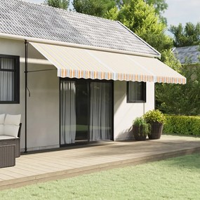 vidaXL Pânză de rezervă copertină, dungi multicolore, 5x3 m