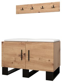 Set mobilier pentru hol Amanda 21 (Stejar artisan + Alb). 1086044