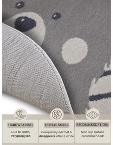 Covor pentru copii gri ø 100 cm Bear – Hanse Home