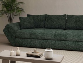 Canapea extensibilă dumonde cu ladă de depozitare si sezut confortabil din spuma high-density, Loana Euphoria Verde 300x100 cm