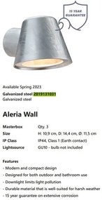 Aplica pentru perete exterior cu protectie IP44 Aleria Galvanized