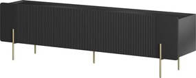 Dulap TV Malmi 200 cm - negru mat / picioare aurii