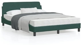 373155 vidaXL Cadru de pat cu tăblie, verde închis, 120x200 cm, catifea