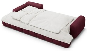 Colțar burgundy extensibil/cu spațiu de depozitare (cu colț pe partea stângă/cu șezlong) Linz – Cosmopolitan Design