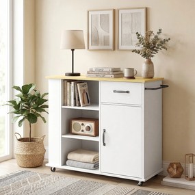 HOMCOM Cărucior mobil multifuncțional pentru depozitare | Aosom Romania