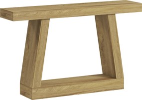 HOMCOM Masă Consolă 140 cm, Retro Canapea cu Spațiu de Depozitare, Stejar. | Aosom Romania