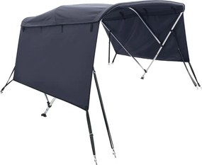 vidaXL Parasolar Bimini 3 arcuri pereți laterali, 183x(185-198)x137 cm
