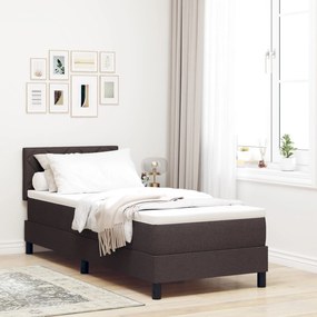 vidaXL Pat cu arcuri cu saltea maro închis 80x200 cm țesătură