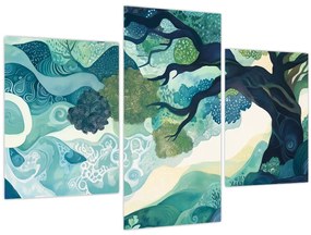 Tablou – Coroană verde a arborelui vieții (90x60 cm)