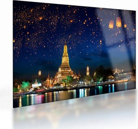 Tablou pe sticlă - Lampioane norocului, Bangkok (70x50 cm)