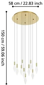 Lustră LED dimabilă pe cablu Eglo 390359 MIRADOR 10xLED/3W/230V d. 58 cm auriu