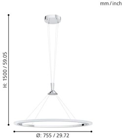 Lustră LED RGB pe cablu dimabilă HORNITOS-C LED/37W/230V Eglo 98427 + telecomandă