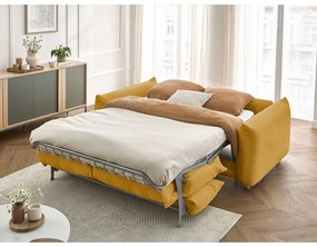 Canapea galbenă extensibilă 234 cm Ernest – Bobochic Paris