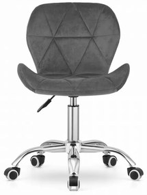 Set pentru birou – birou pliabil ZARIMO 80×40 cm alb + scaun de birou AVOLA VELVET gri