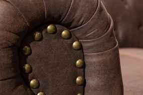 Canapea clasica stil englezesc Chesterfield II 3 locuri, maro vintage