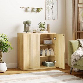 HOMCOM Bufet living, corp de depozitare modern cu uși cu închidere silențioasă și rafturi reglabile, 78 x 39 x 79 cm, stejar | Aosom Romania