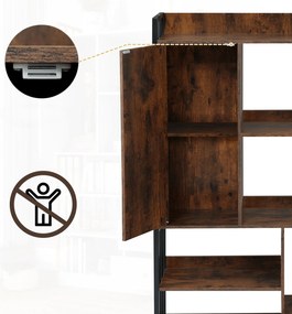 Librărie industrială cu 6 rafturi, Negru+Maro | Aosom Romania