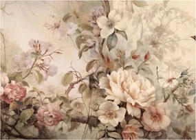 Tablou pe sticlă - Vintage pictura pasăre (70x50 cm)