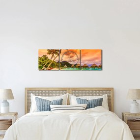 Tablou - Insula Bora Bora (cu ceas) (90x30 cm)