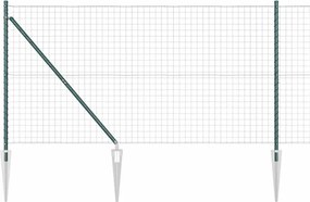 vidaXL Gard cu Stâlp Verde 1,2 x 10 m Oțel și PVC