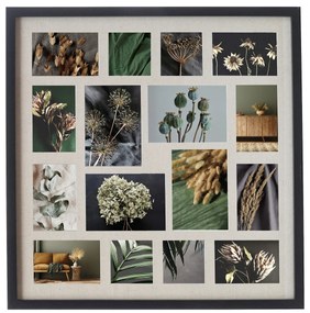 Rama pentru 16 fotografii TONY, neagră, 63 x 63 cm