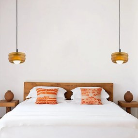Pendul modern, Living, Hol, Scara, Sticla, Chihlimbar, TEVO