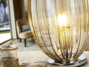 Veioza, lampa de masa design modern decorativ Ovila cognac