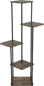 Suport de flori înalt pentru 5 flori RIMOZA, 30 x 30 x 106 cm, maro închis