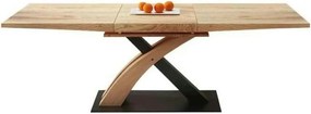 Masa extensibila SANDOR 3, stejar auriu/negru, 160/220x90x75 cm