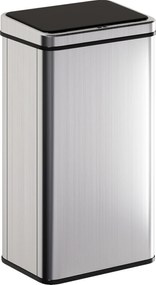HOMCOM Coș de gunoi cu senzor de 50L, capac cu închidere lină, coș de gunoi automat din oțel inoxidabil, argintiu | Aosom Romania