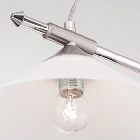 Lustra, Pendul realizat manual ARTDESIGN 3L, crom satinat/ alb opac