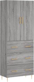 vidaXL Dulap înalt, gri sonoma, 69,5x34x180 cm, lemn compozit