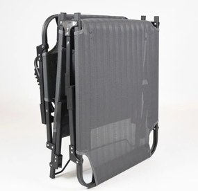 Șezlong pliabil cu pernă, gri, 189 x 63 x 34 cm