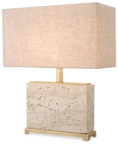 Veioza, Lampa de masa LUX cu baza din travertin Newton