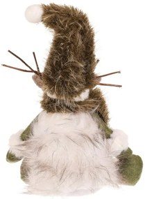 Decorațiune de Crăciun Ren așezat, înălțime 28 cm,verde/alb